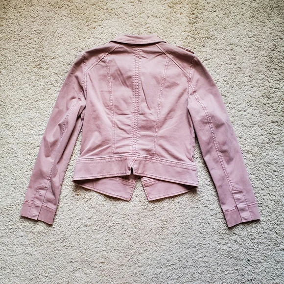 White House Black Market Petite washed denim rose twill jacket - Picture 10 of 13